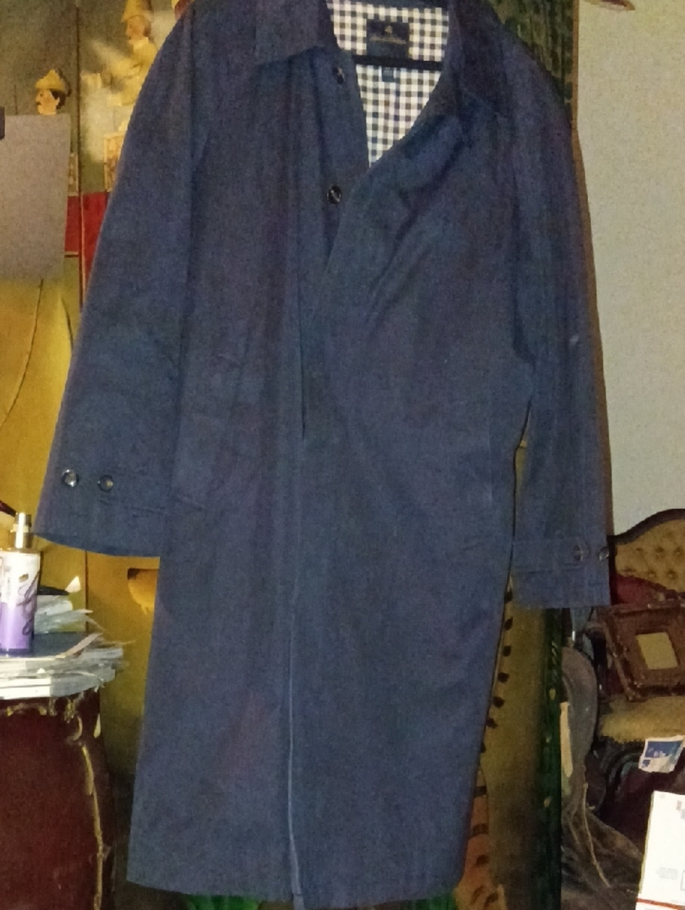 Brooks Brothers Men's Navy Storm System Rain & Wind Trench Coat